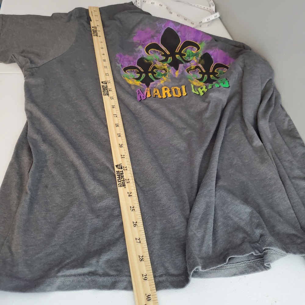 Mardi Gras Fleur De Lis Graphic T-Shirt Mens 3XL Gray Heather New Orleans Tee - Picture 3 of 6